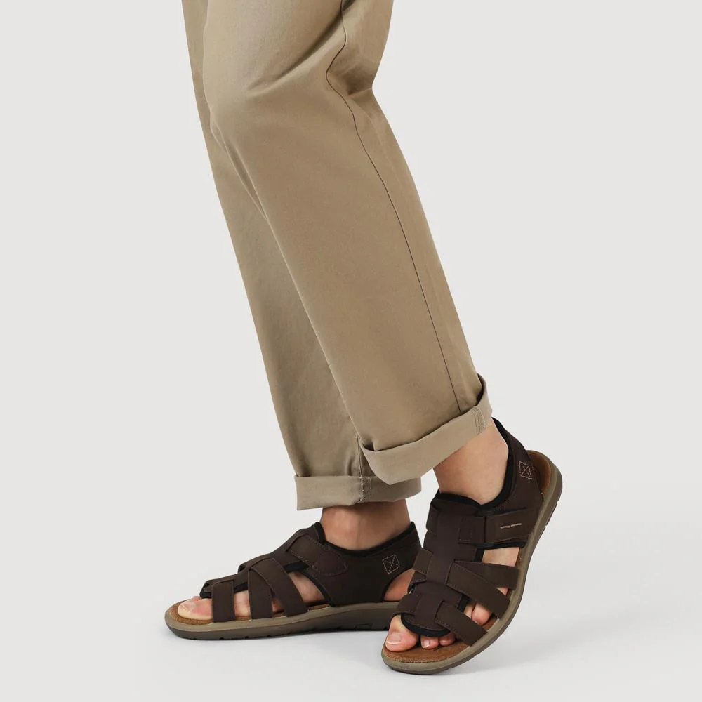 Leather Touch-Fasten Sandals - DDIN41010 / 327 397 - Brown - Image 6