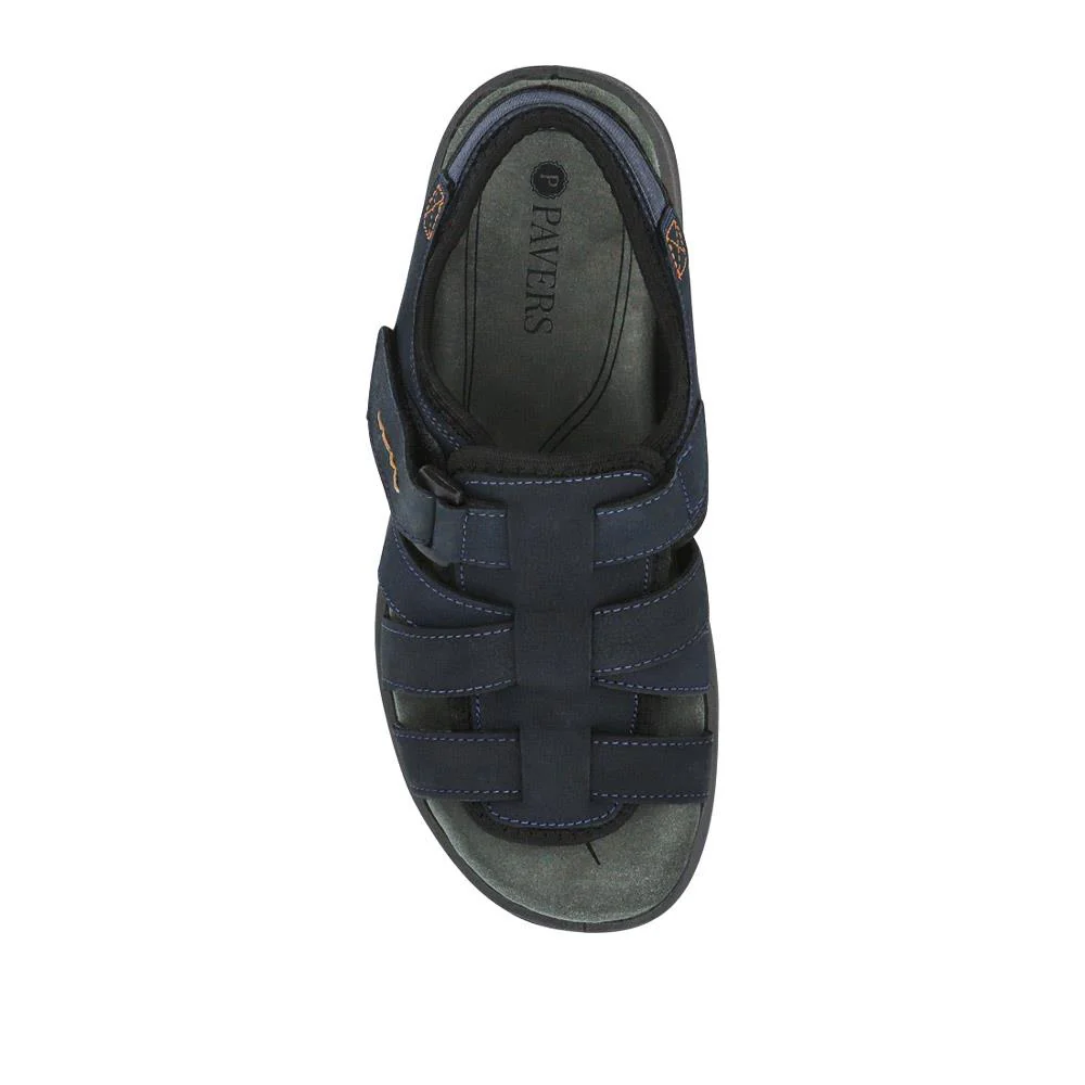 Leather Touch-Fasten Sandals - DDIN41010 / 327 397 - Navy - Image 4