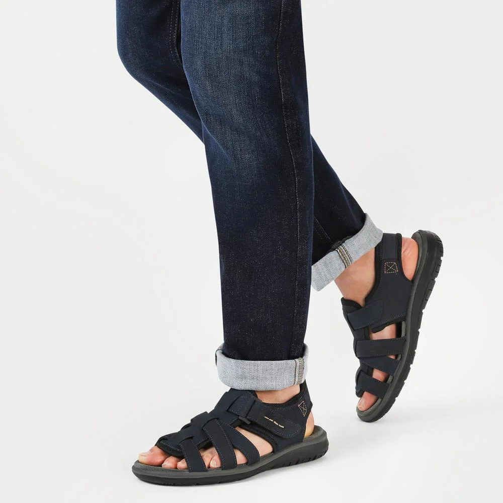 Leather Touch-Fasten Sandals - DDIN41010 / 327 397 - Navy - Image 5