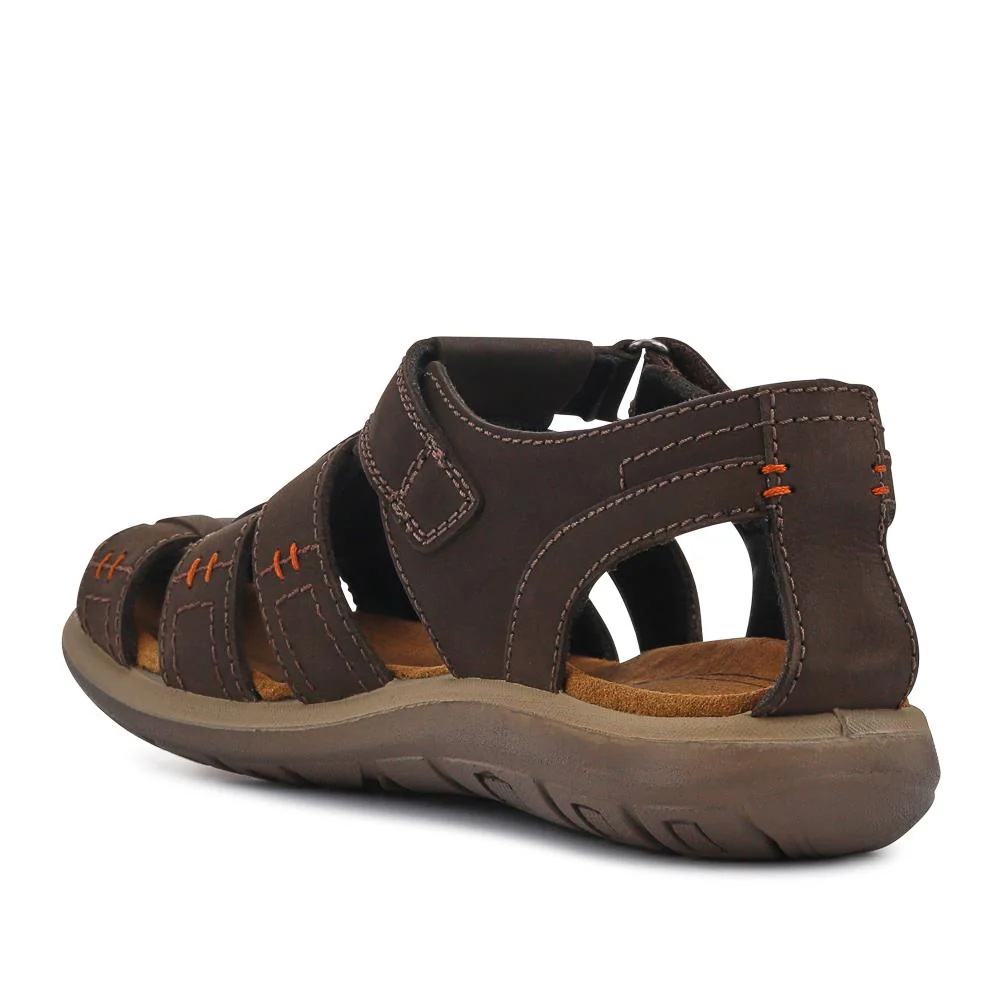 Leather Touch-Fasten Sandals - DDIN41016 / 327 267 - Dark Brown - Image 4