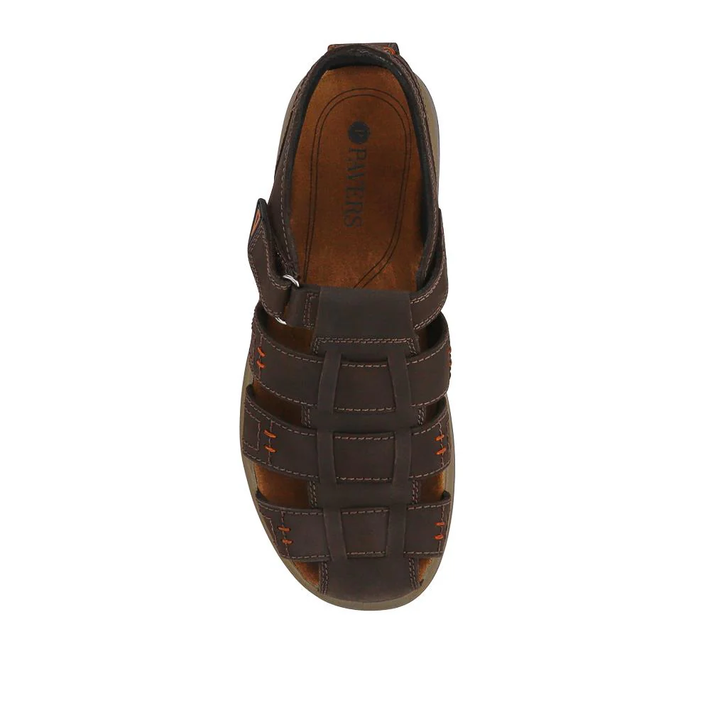 Leather Touch-Fasten Sandals - DDIN41016 / 327 267 - Dark Brown - Image 7