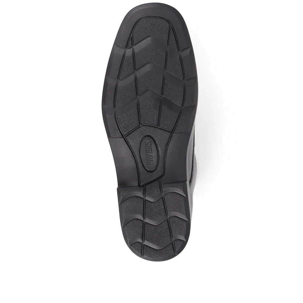 Wide Fit Leather Touch-Fasten Shoes - THEST36005 / 323 286 - Black - Image 5