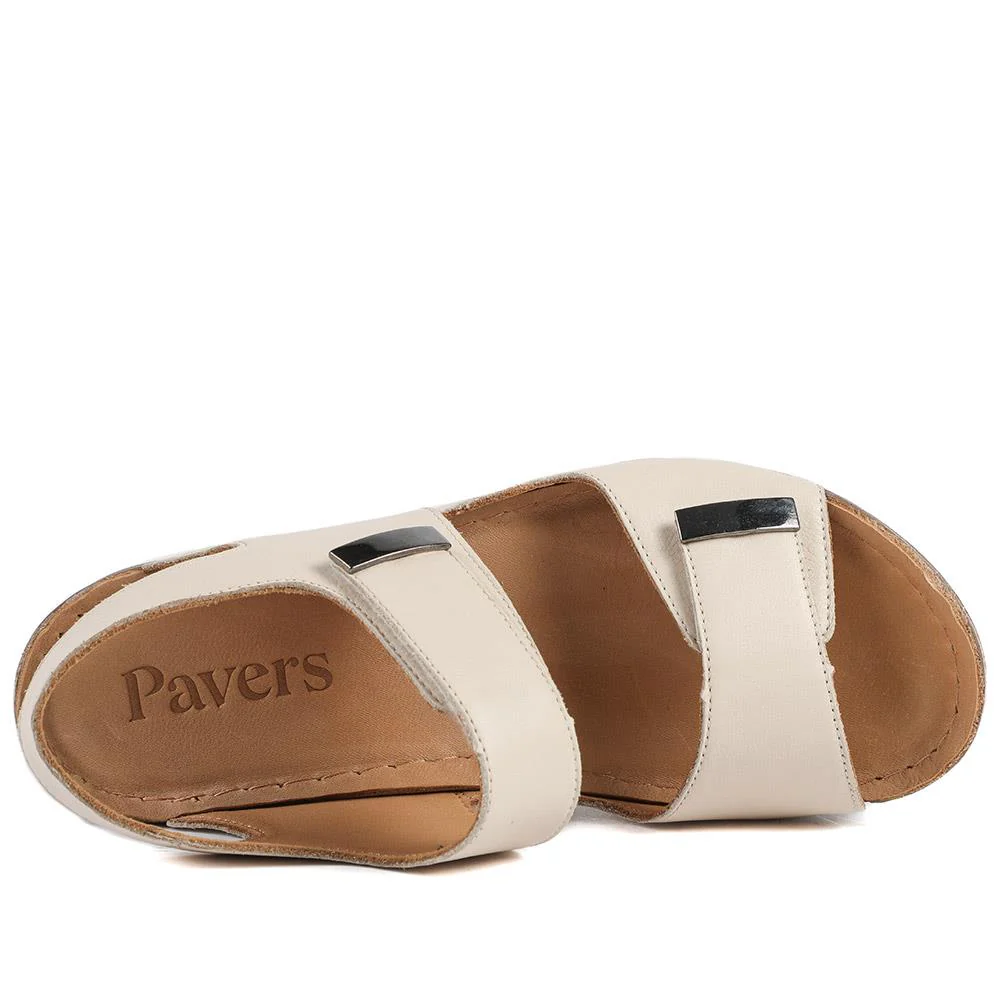 Leather Touch Fasten Wedge Sandals - AS43001 / 329 300 - Beige - Image 5