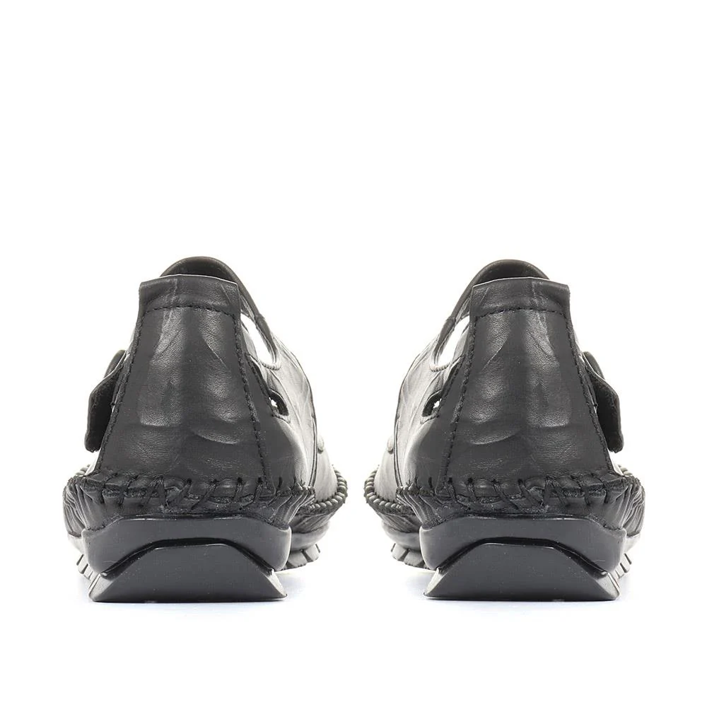 Leather Touch Fastening Mary Janes - SIMIN31005 / 318 210 - Black - Image 5