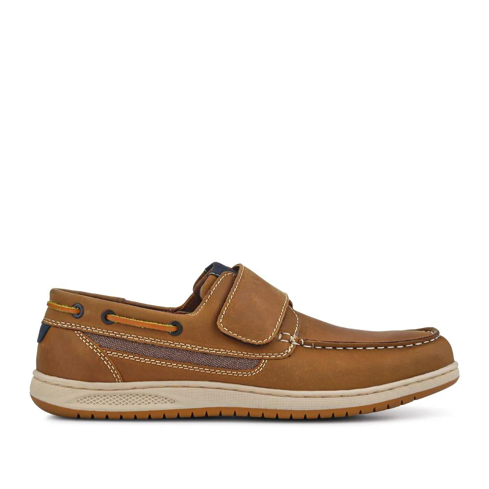 Leather Touch-Fastening Monk Shoes - SHAFI41000 / 327 095 - Brown - Image 2