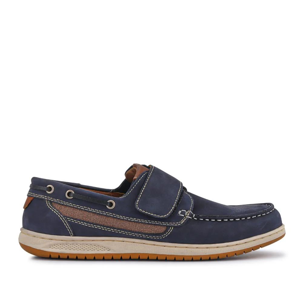 Leather Touch-Fastening Monk Shoes - SHAFI41000 / 327 095 - Navy - Image 2