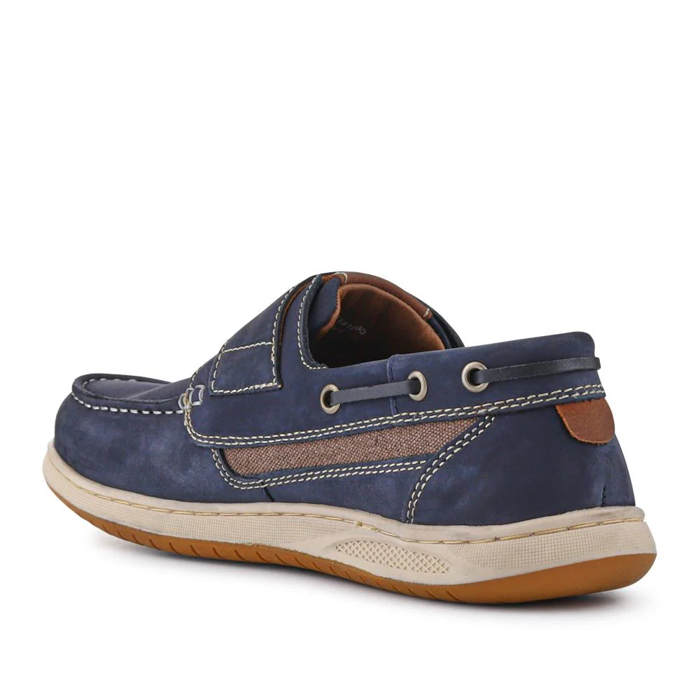 Leather Touch-Fastening Monk Shoes - SHAFI41000 / 327 095 - Navy - Image 3
