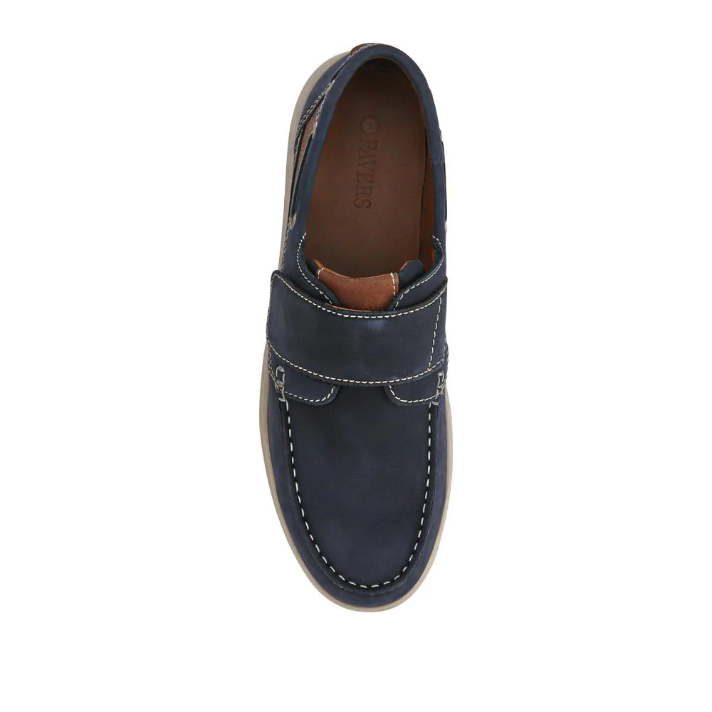 Leather Touch-Fastening Monk Shoes - SHAFI41000 / 327 095 - Navy - Image 4
