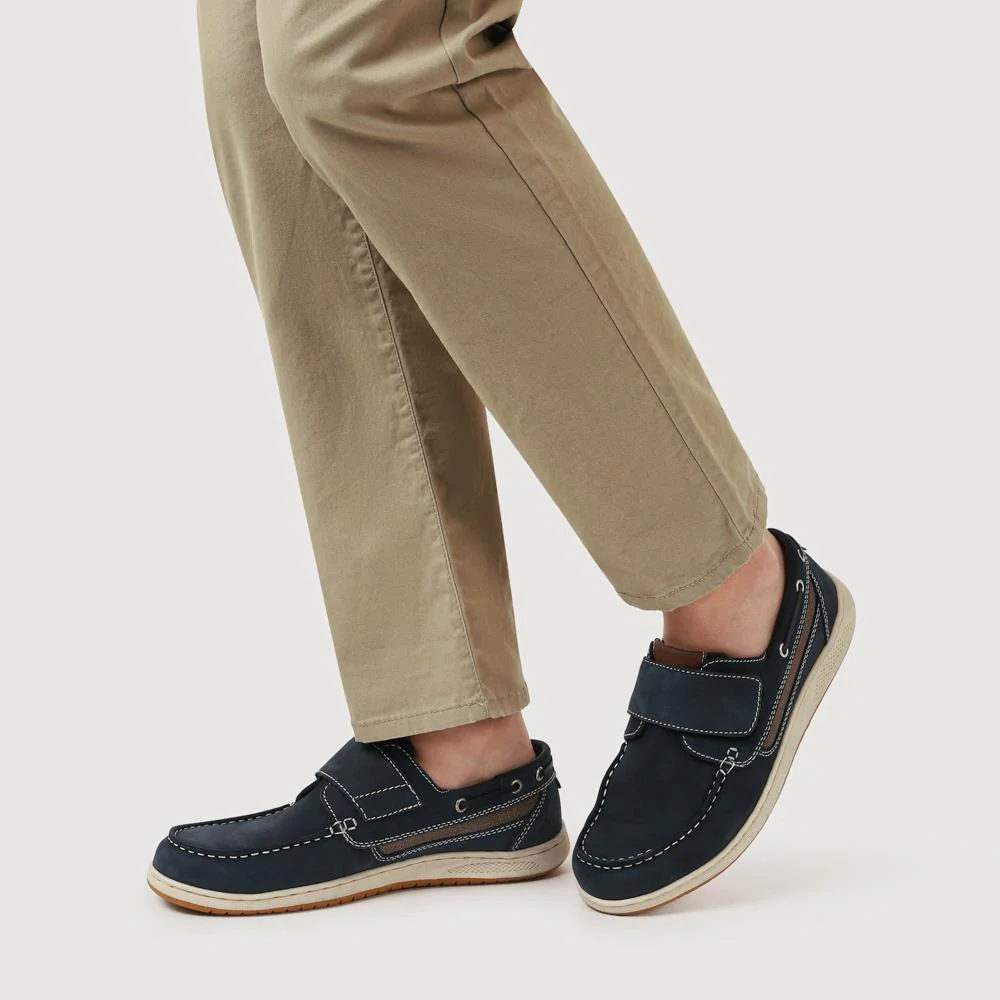 Leather Touch-Fastening Monk Shoes - SHAFI41000 / 327 095 - Navy - Image 5