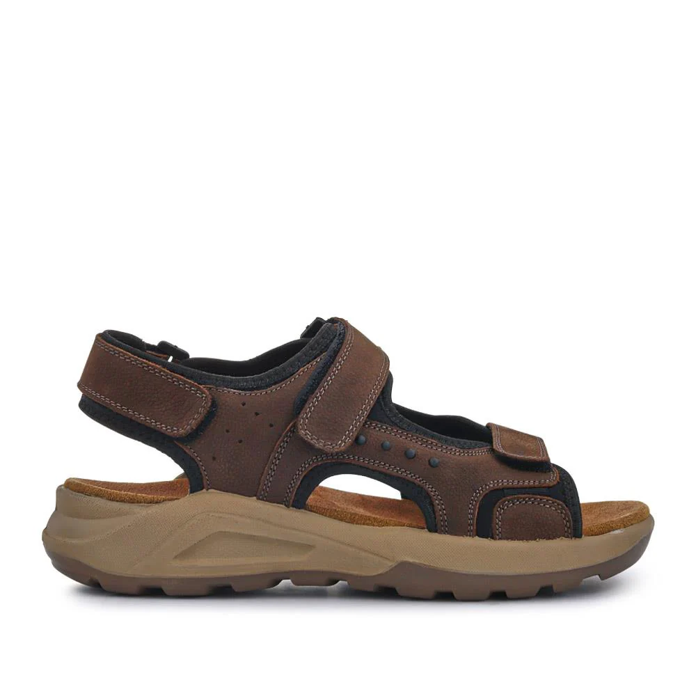 Leather Touch-Fastening Sandals - DDIN41011 / 327 116 - Brown - Image 3
