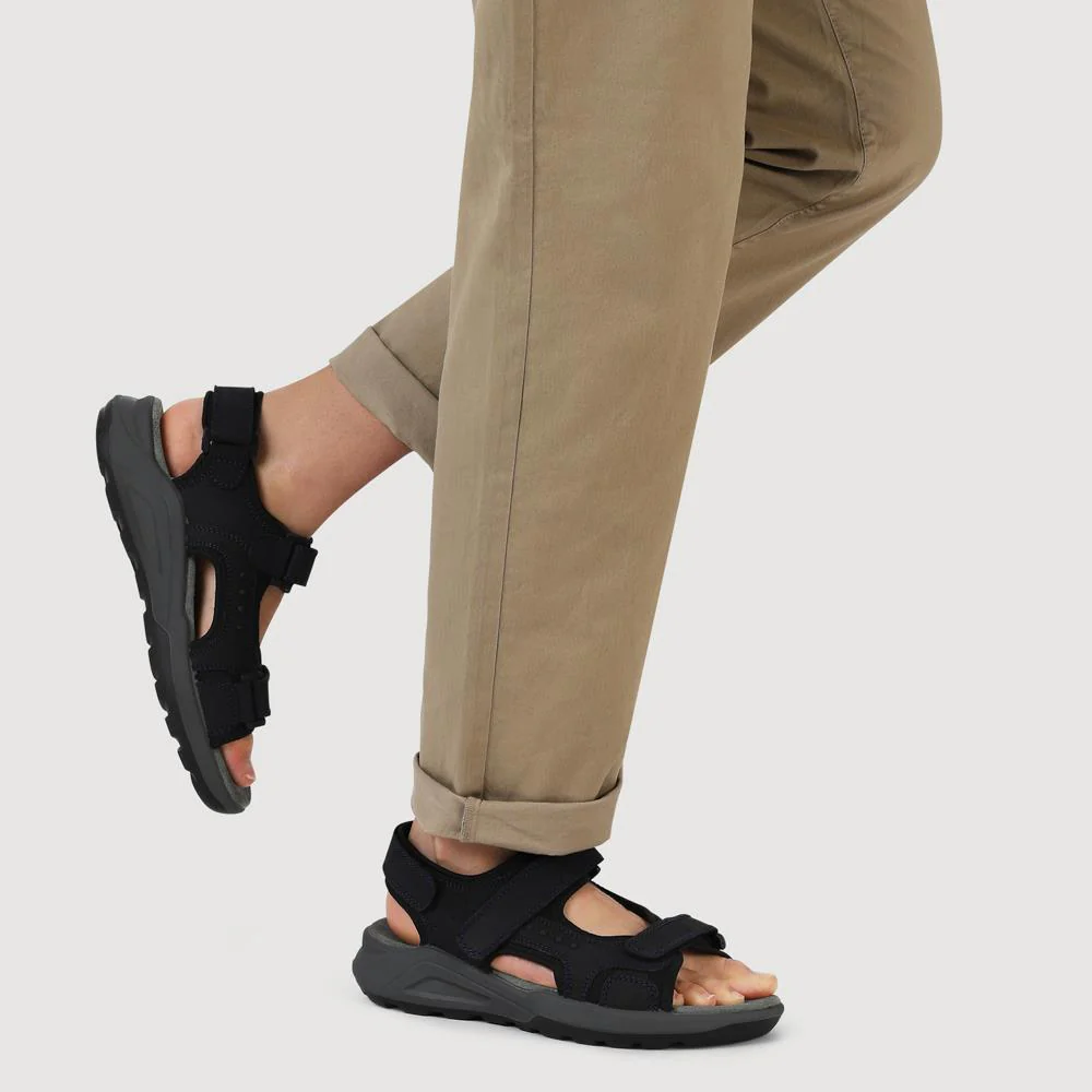 Leather Touch-Fastening Sandals - DDIN41011 / 327 116 - Navy - Image 5