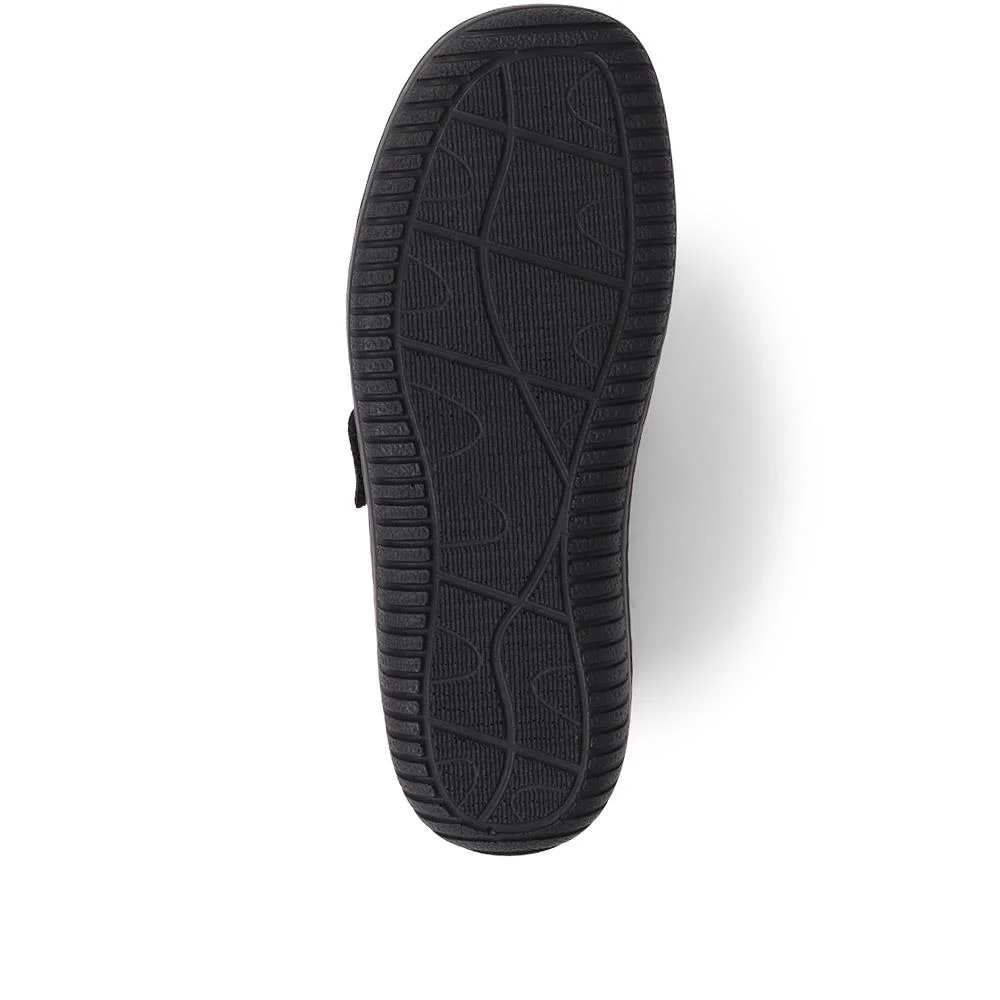 Leather Touch-Fastening Shoes - LUCK38001 / 324 182 - Black - Image 4