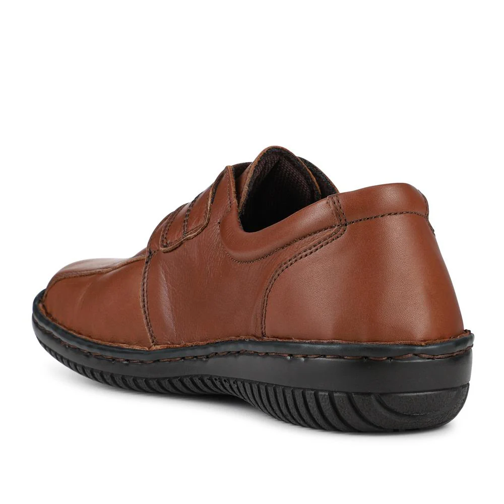 Leather Touch-Fastening Shoes - LUCK38001 / 324 182 - Brown - Image 3