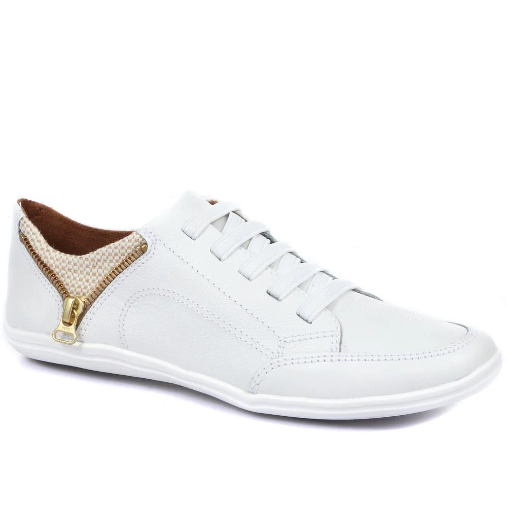 Leather Trainer with Zip Detail - BOT25018 / 309 566