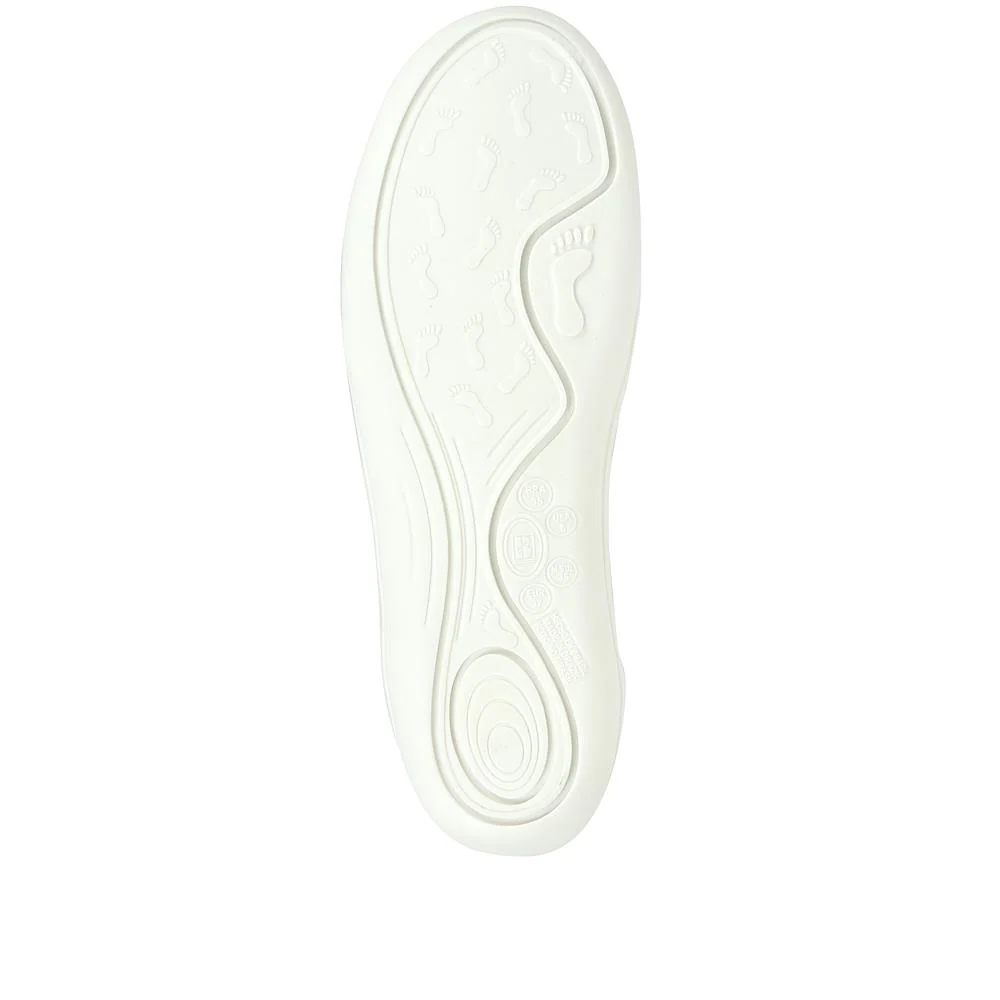 Leather Trainer with Zip Detail - BOT25018 / 309 566 - White - Image 4