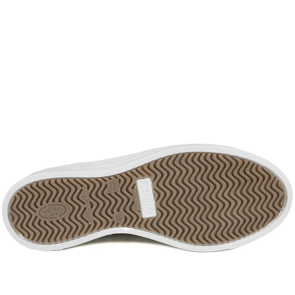 Leather Trainers with Functional Zip - CAL43001 / 329 364 - White Multi - Image 6