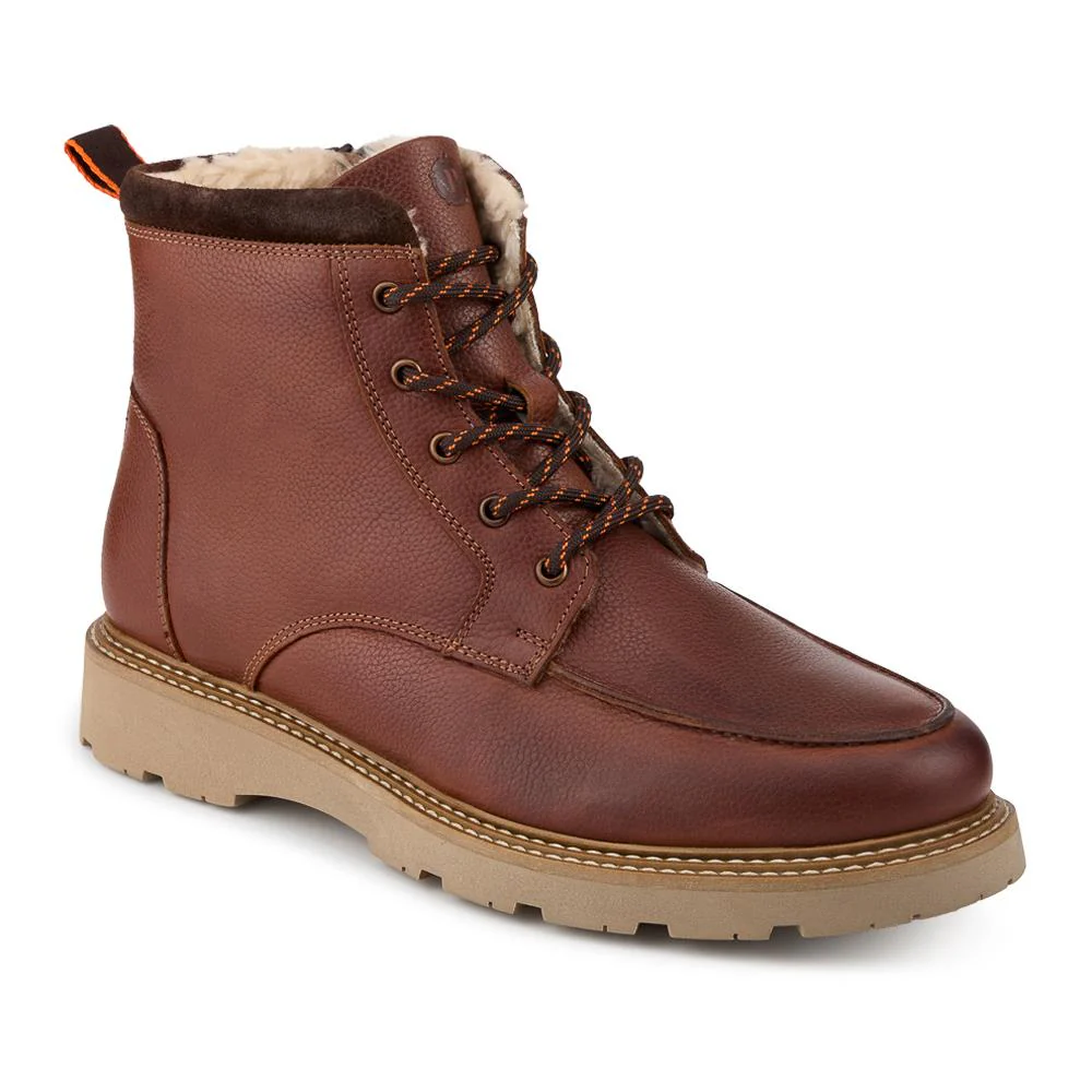 Leather Warm Lined Lace Up Boots - RNB42016 / 328 050 - Tan