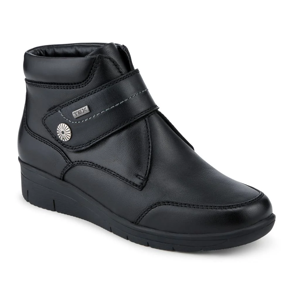 Leather Water Resistant Ankle Boots - DDIN42002 / 328 264 - Black