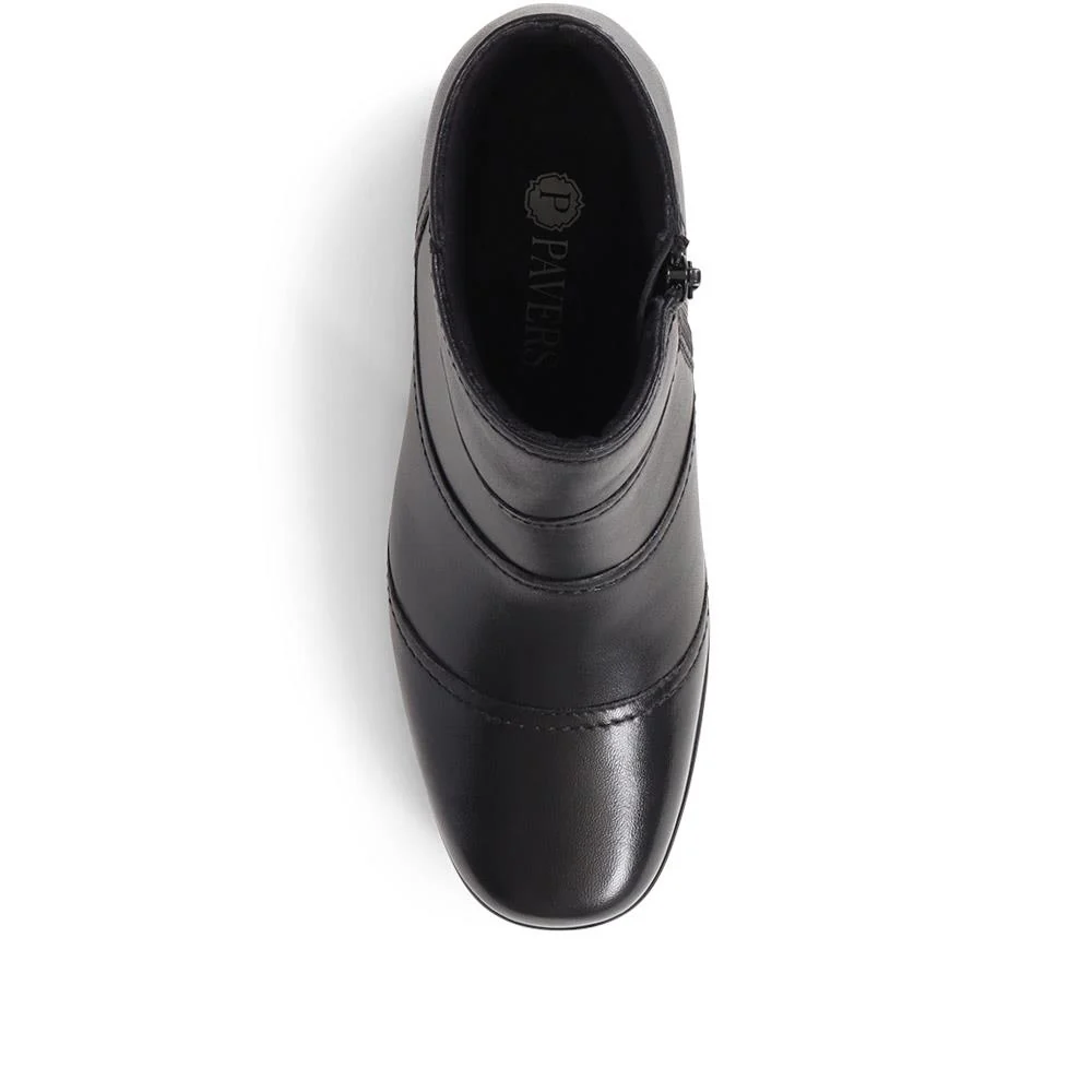 Leather Wedge Ankle Boots - KF38008 / 324 492 - Black - Image 5
