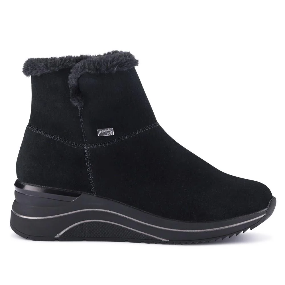 Leather Wedge-Heel Ankle Boots - DRS40509 / 326 366 - Black - Image 2