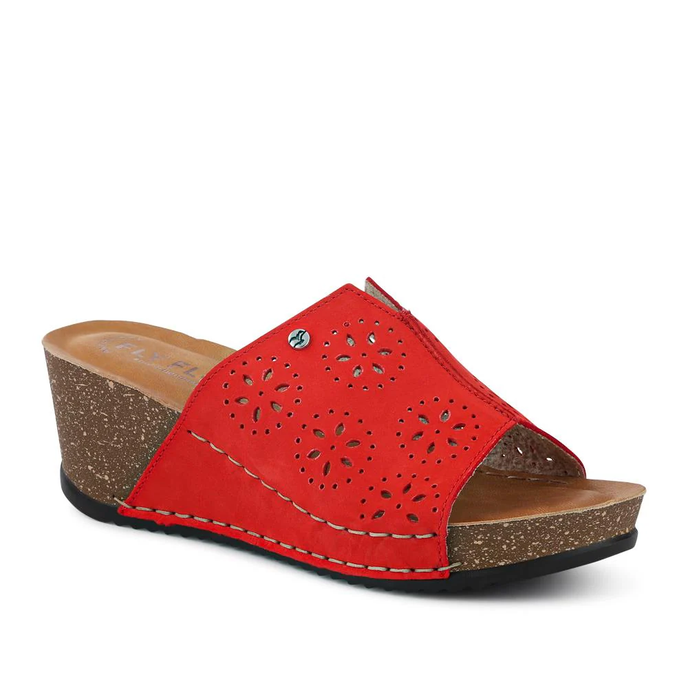 Leather Wedge-Heeled Mules - FLY41038 / 326 654 - Image 3