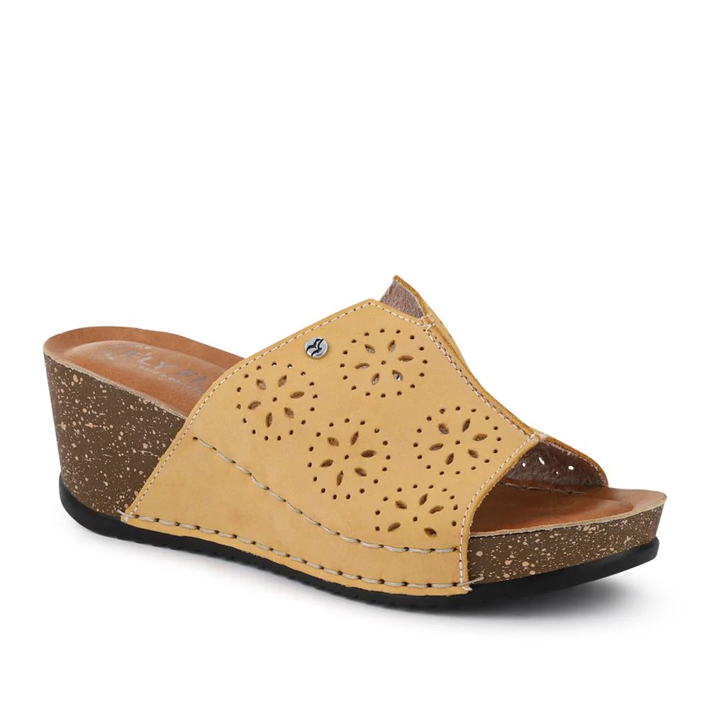 Leather Wedge-Heeled Mules - FLY41038 / 326 654 - Image 4