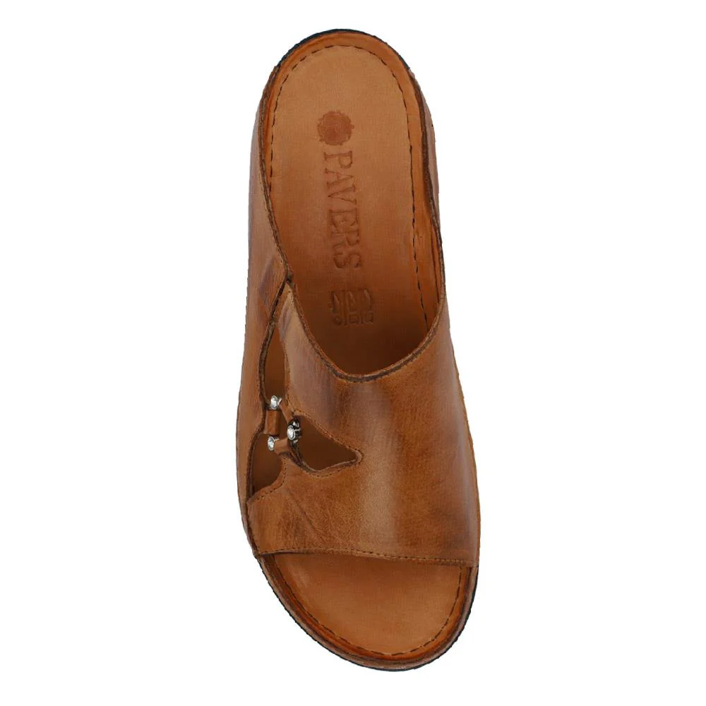 Leather Wedge-Heeled Mules - KARY41002 / 327 473 - Tan - Image 4