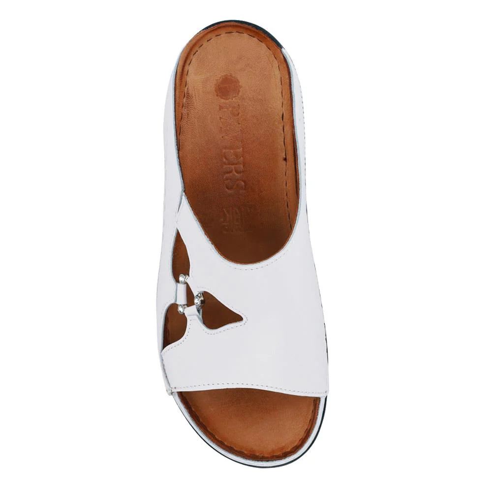 Leather Wedge-Heeled Mules - KARY41002 / 327 473 - White - Image 4