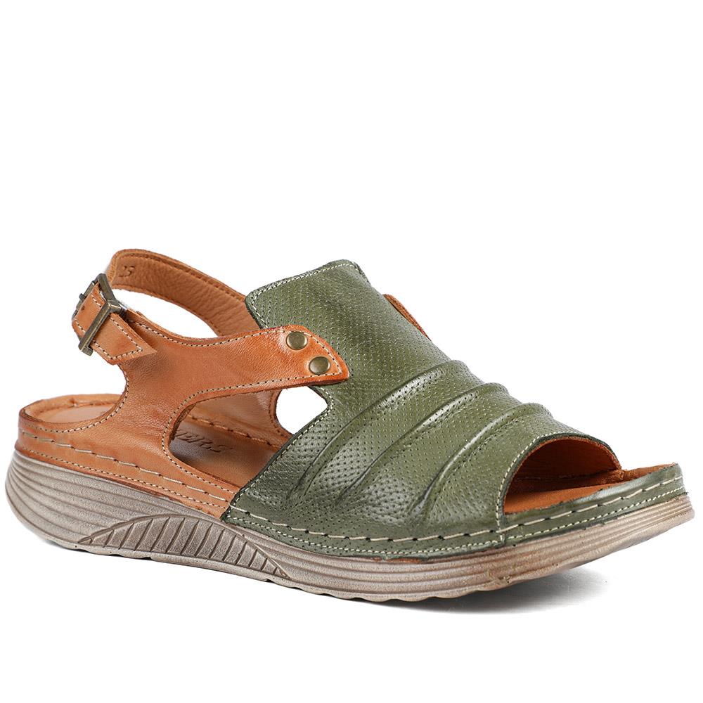 Leather Wedge-Heeled Sandals - VITAS41001 / 327 604