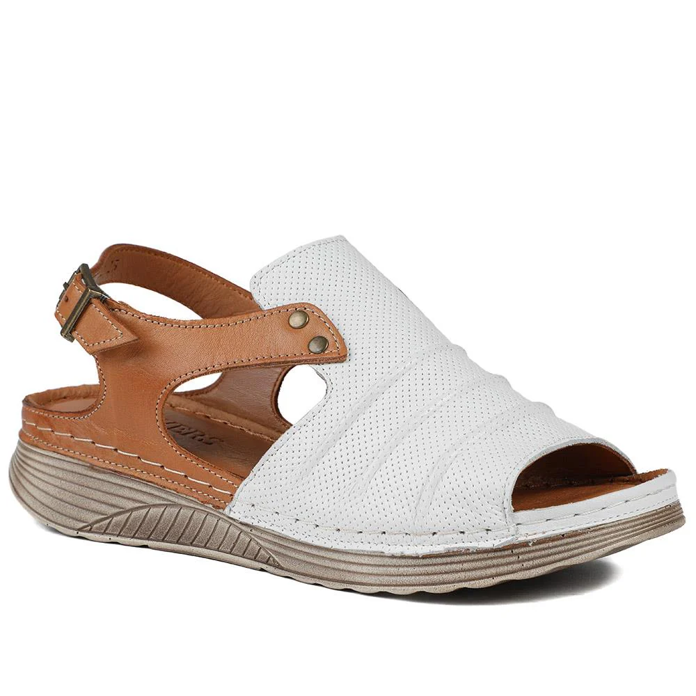 Leather Wedge-Heeled Sandals - VITAS41001 / 327 604 - Image 2