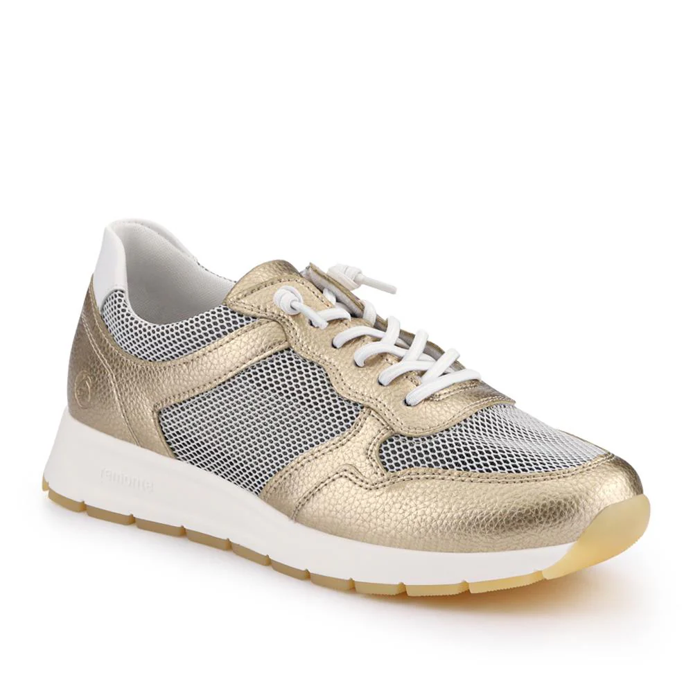 Leather Wedge-Heeled Trainers - DRS41516 / 327 091 - Gold