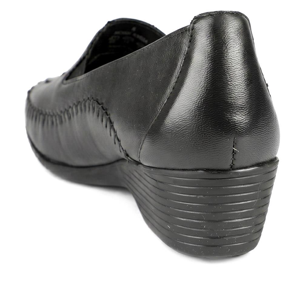 Leather Wedge Loafers - MOEN43004 / 329 555 - Black - Image 3