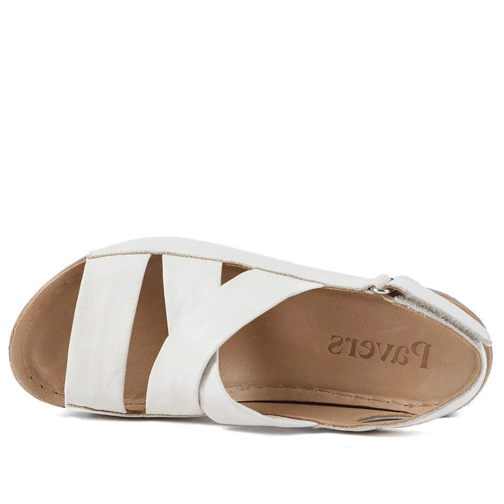 Leather Wedge Sandals - AS43000 / 329 299 - Beige - Image 5