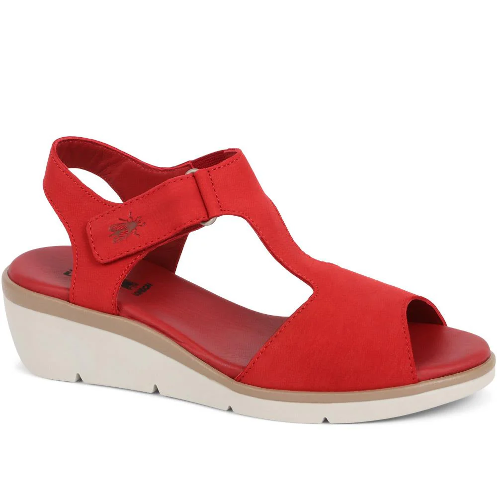 Leather Wedge Sandals - FLYLO37007 / 323 681 - Image 2