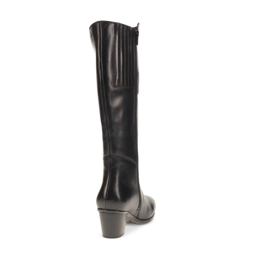 Leather Wide-Calf Long Boots - RNB40036 / 326 579 - Black - Image 3