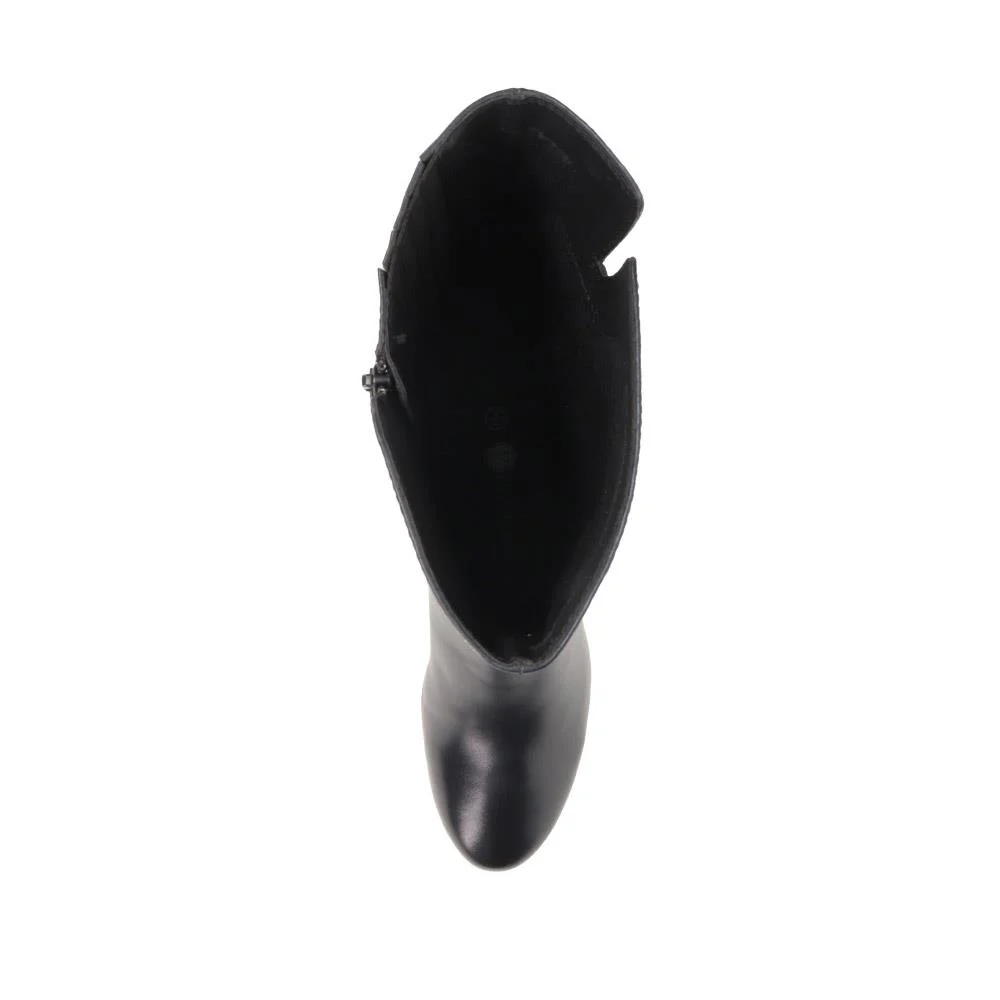Leather Wide-Calf Long Boots - RNB40036 / 326 579 - Black - Image 5