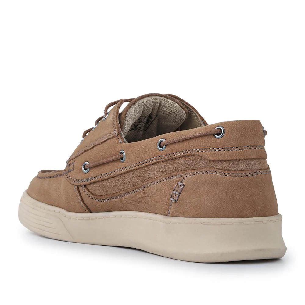Leather Wide-Fit Boat Shoes - PARK41048 / 327 264 - Stone - Image 3