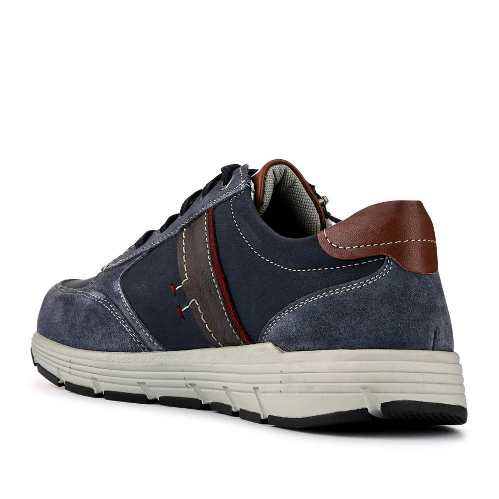 Leather Wide-Fit Lace-Up Shoes - PARK41041 / 327 282 - Blue - Image 3