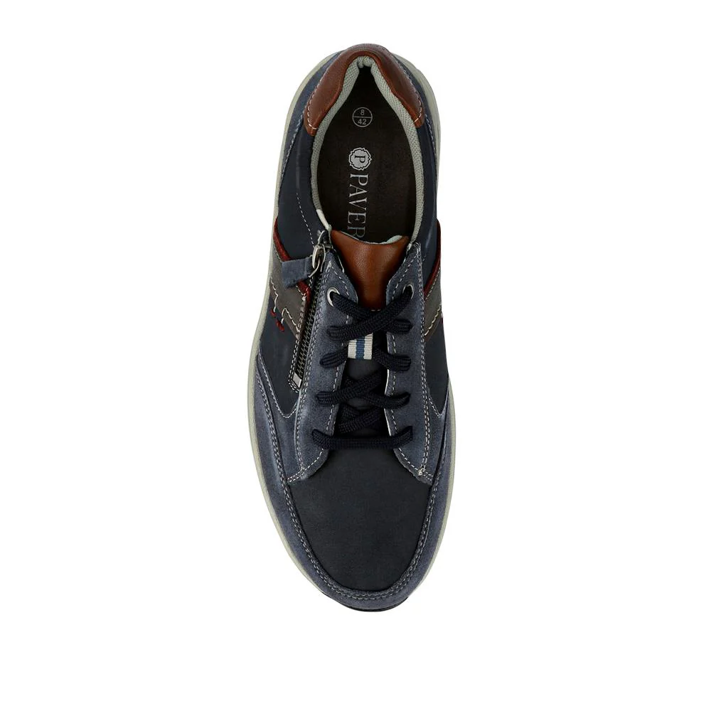 Leather Wide-Fit Lace-Up Shoes - PARK41041 / 327 282 - Blue - Image 4