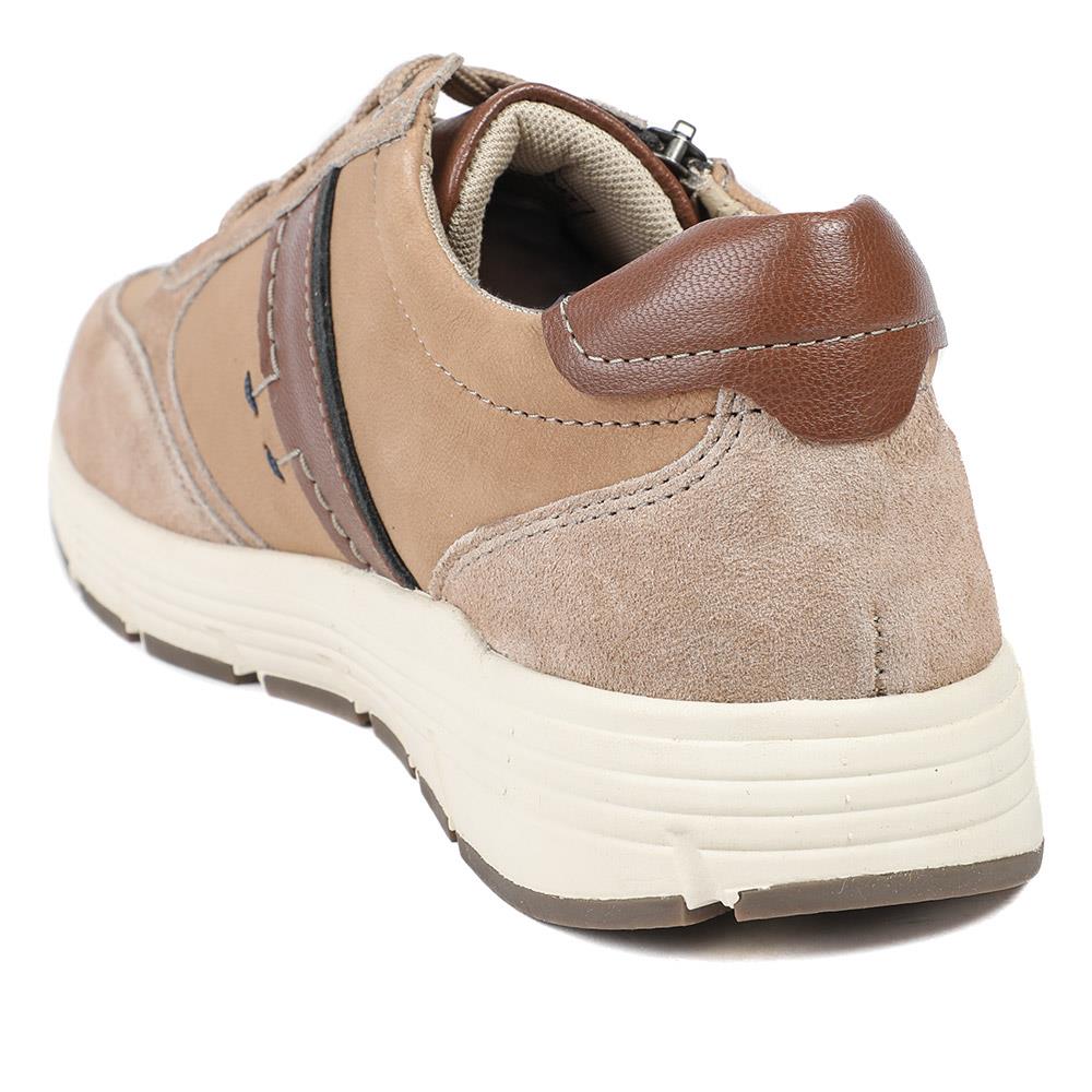 Leather Wide-Fit Lace-Up Shoes - PARK41041 / 327 282 - Sand - Image 3