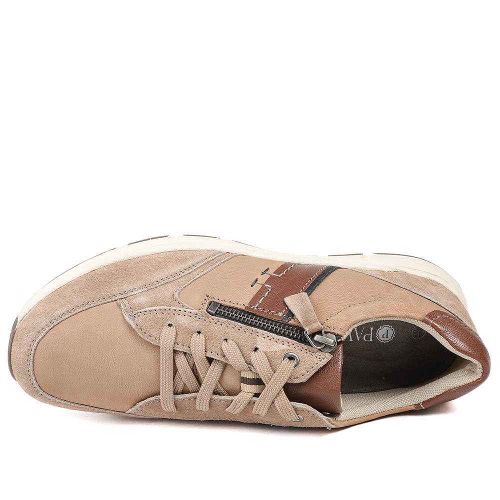 Leather Wide-Fit Lace-Up Shoes - PARK41041 / 327 282 - Sand - Image 4