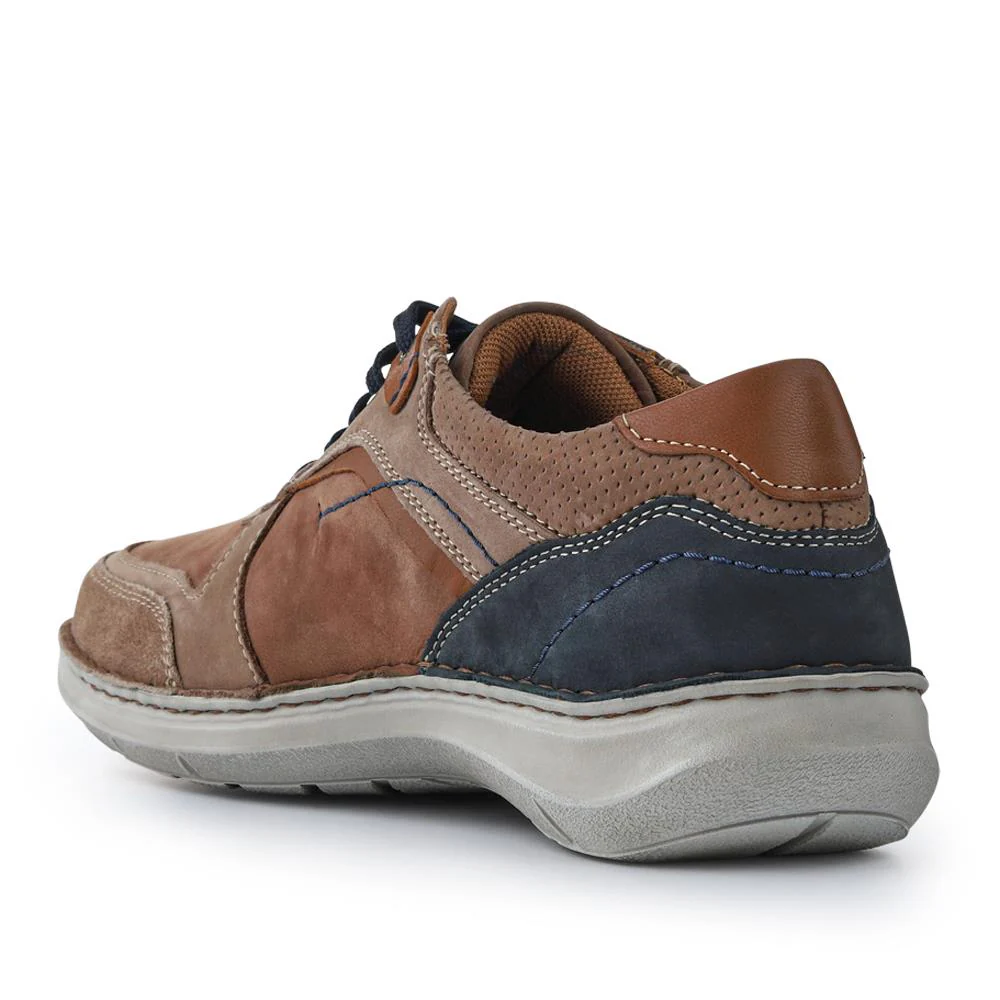 Leather Wide-Fit Lace-Up Trainers - JOSEF41505 / 327 051 - Tan - Image 3