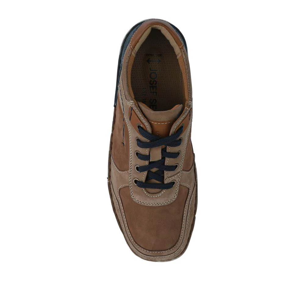 Leather Wide-Fit Lace-Up Trainers - JOSEF41505 / 327 051 - Tan - Image 4