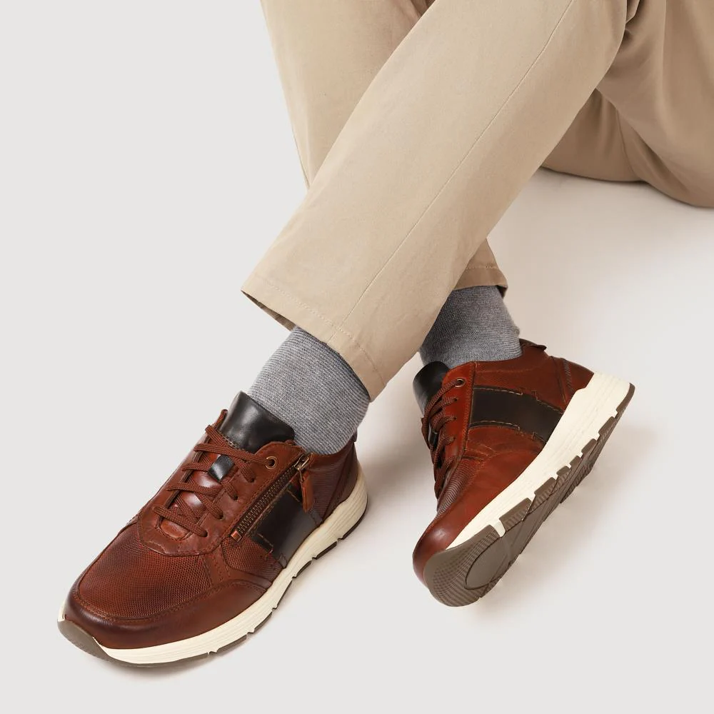 Leather Wide-Fit Slip-Ons - PARK41038 / 327 281 - Cognac - Image 5