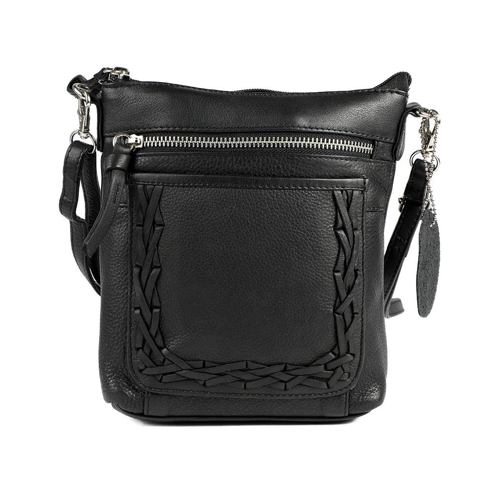 Leather Zip Close Crossbody Bag - JWNBG43000 / 329 276 - Black