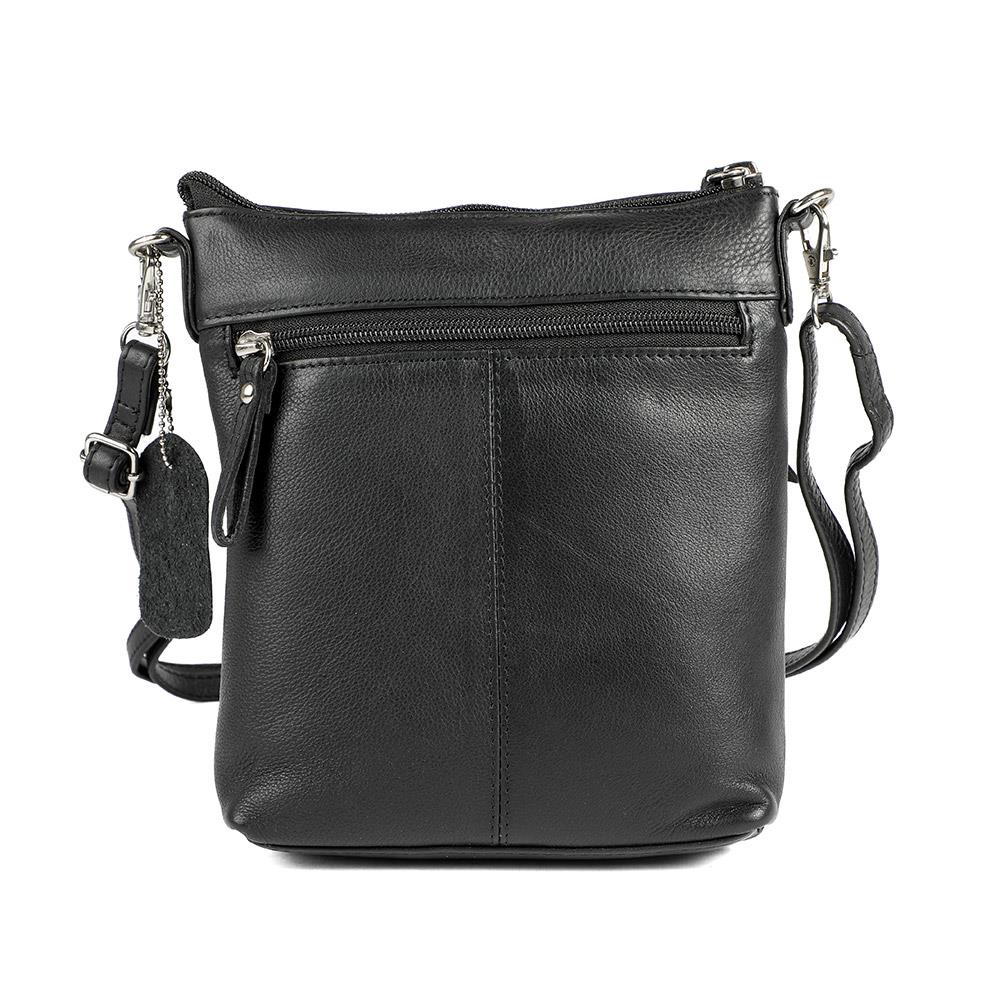 Leather Zip Close Crossbody Bag - JWNBG43000 / 329 276 - Black - Image 3