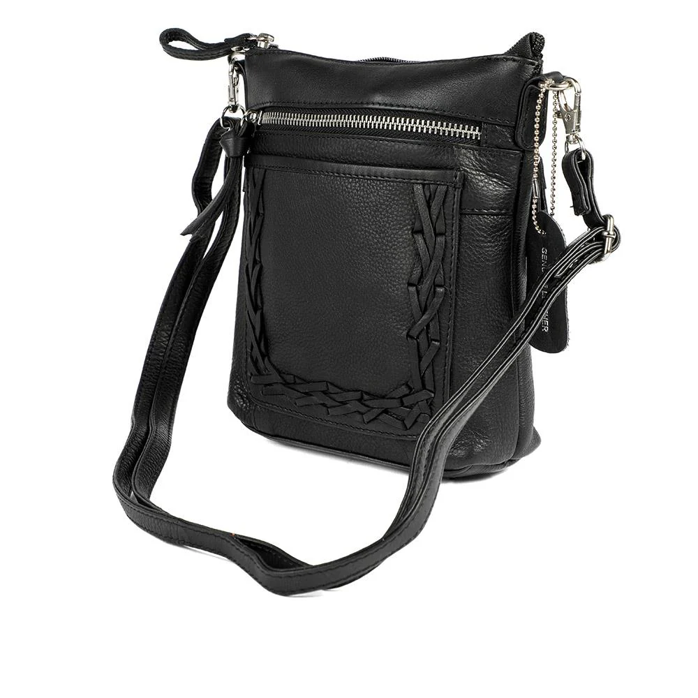 Leather Zip Close Crossbody Bag - JWNBG43000 / 329 276 - Black - Image 4