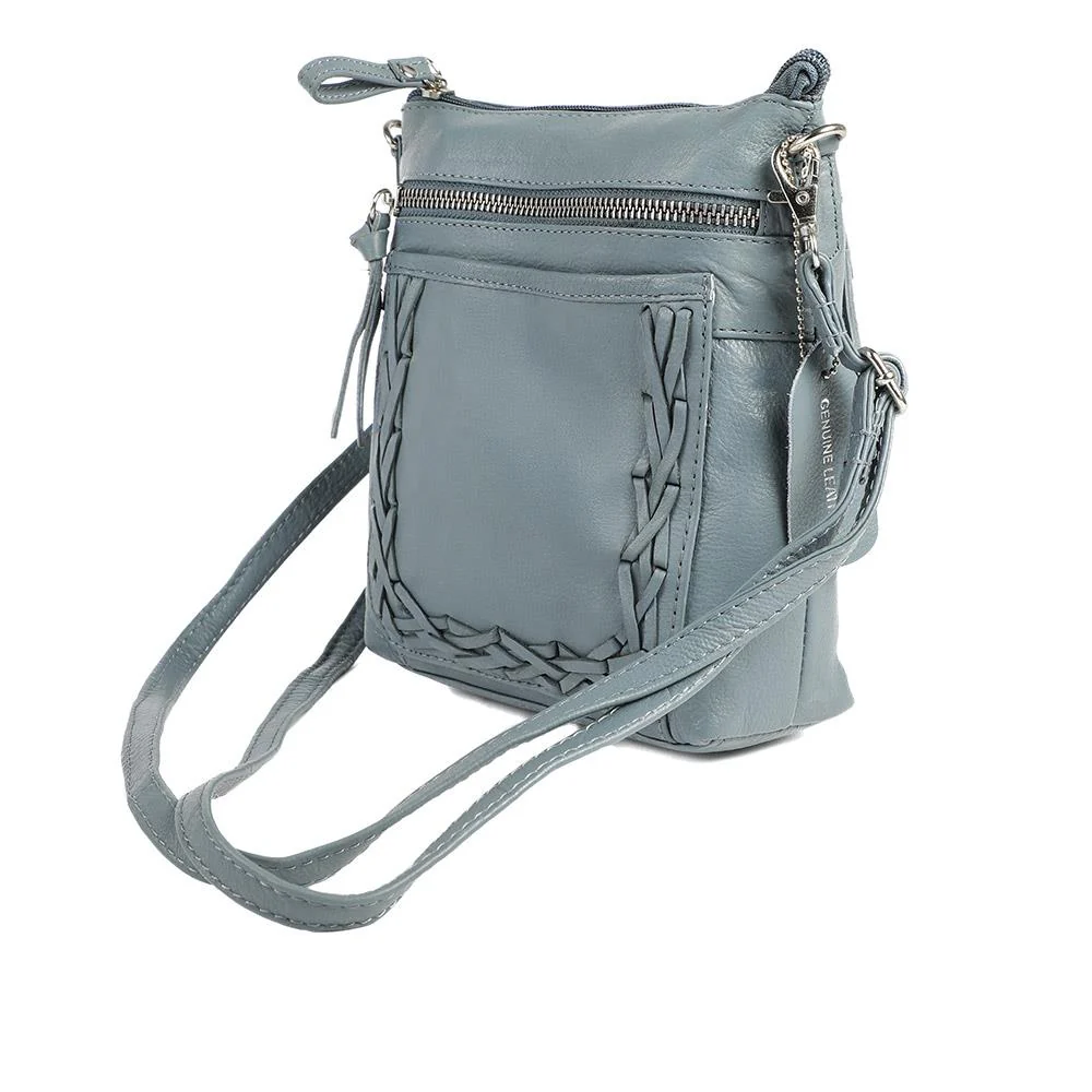 Leather Zip Close Crossbody Bag - JWNBG43000 / 329 276 - Denim - Image 4