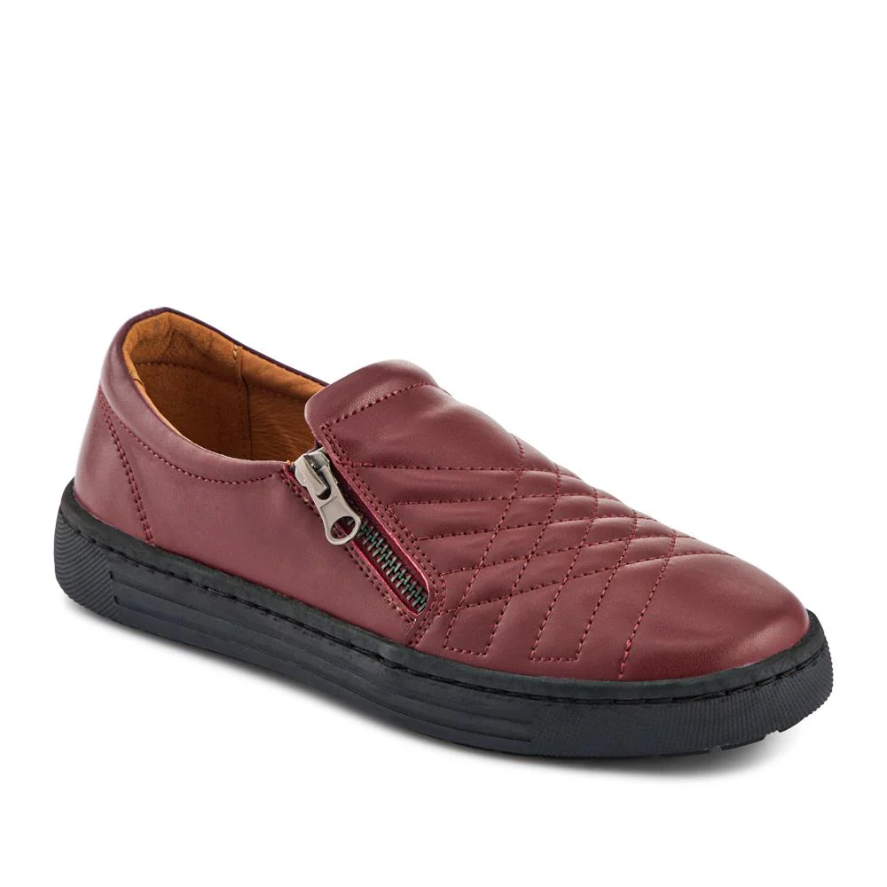 Leather Zip-Fasten Slip-On Shoes - BRK42006 / 327 976