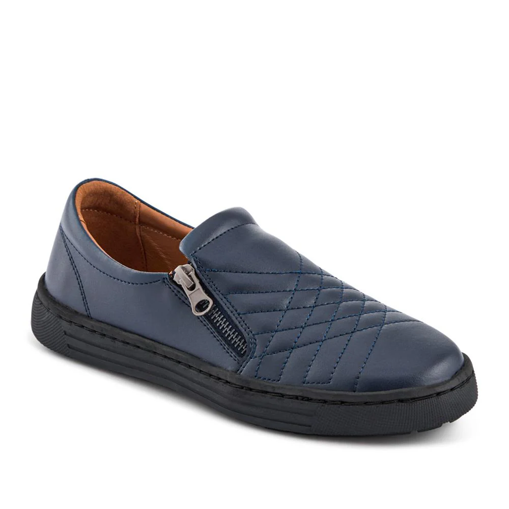 Leather Zip-Fasten Slip-On Shoes - BRK42006 / 327 976